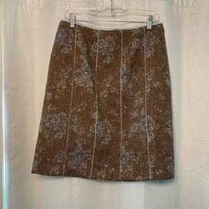 NWOT Ann Taylor Tapestry Skirt 10 
Brown Blue Work Career Office Teacher